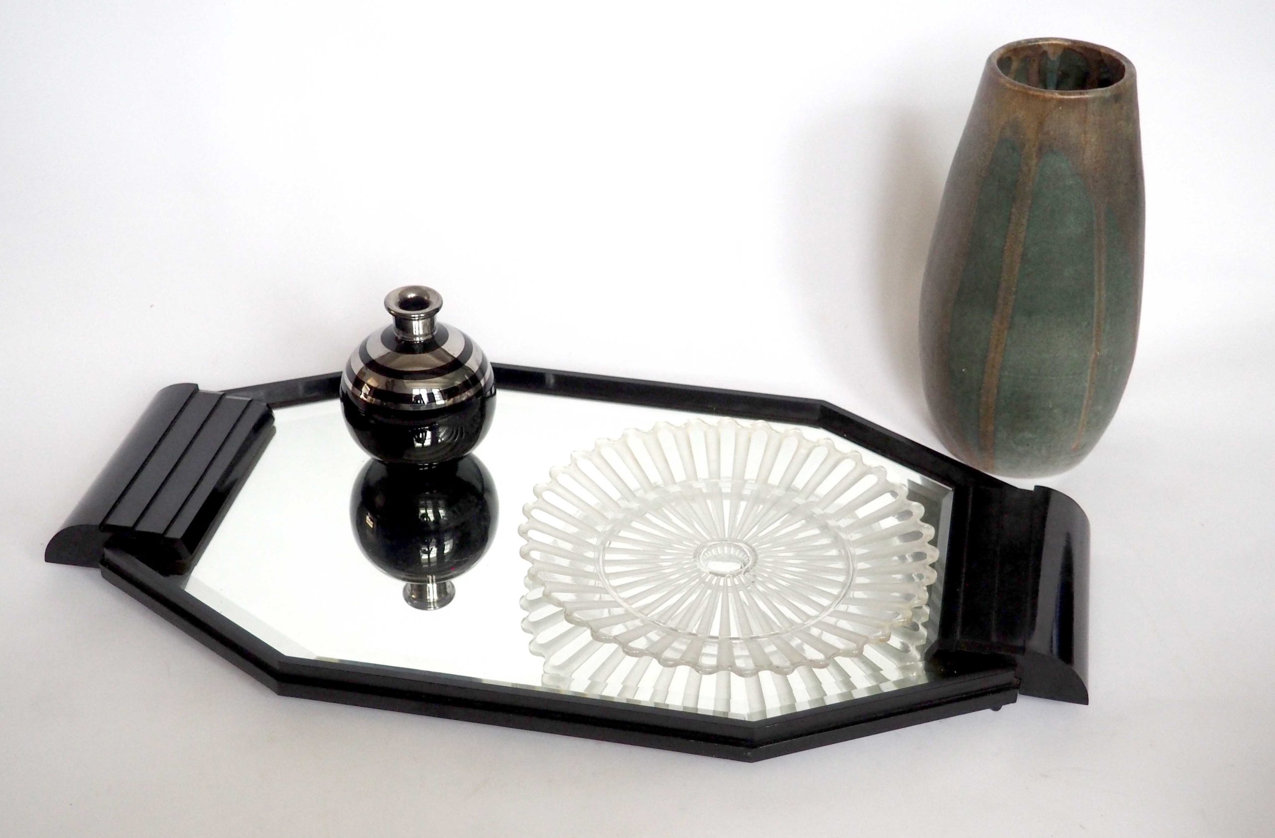 Plateau bakélite miroir art déco – Image 3