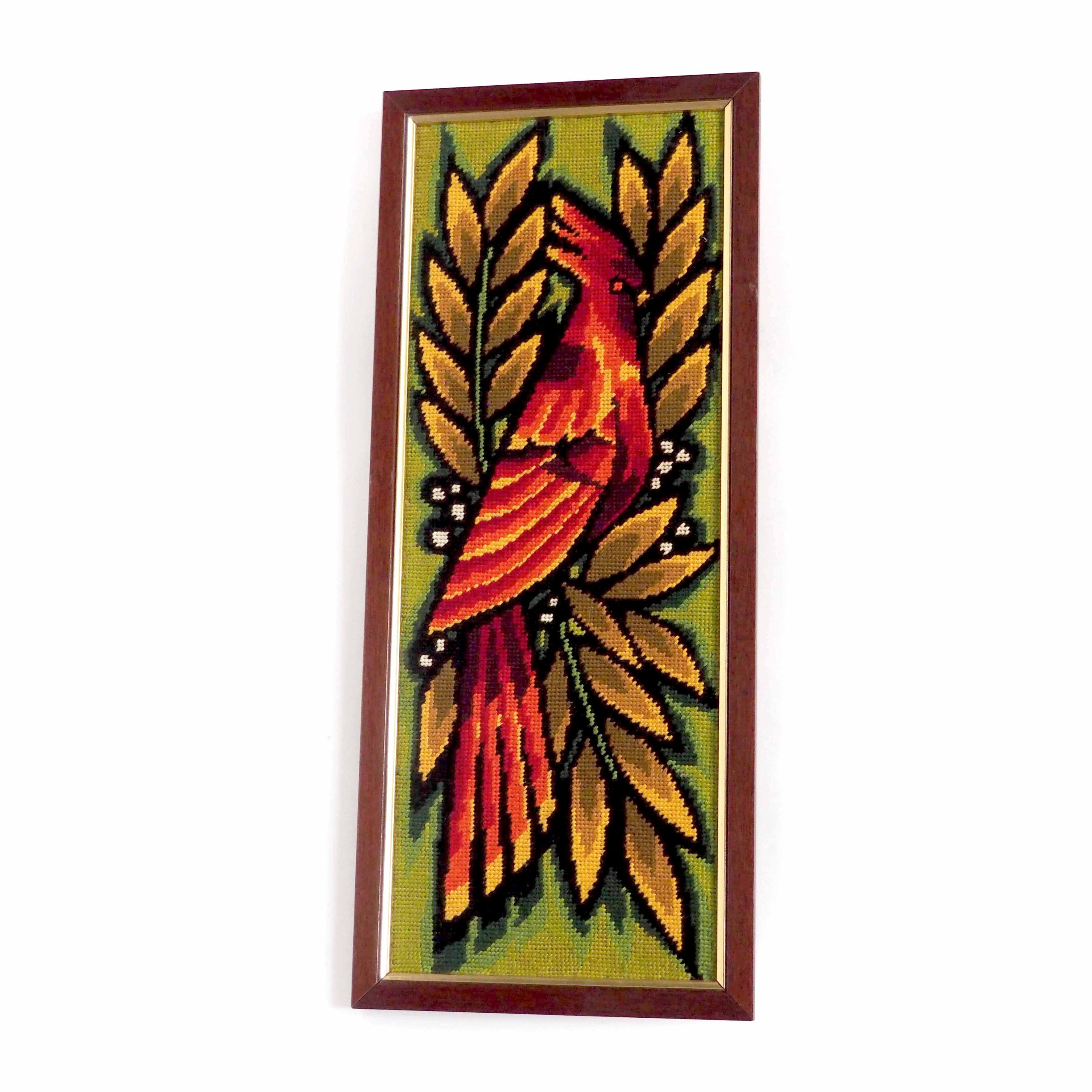 Cadre tapisserie oiseau des iles