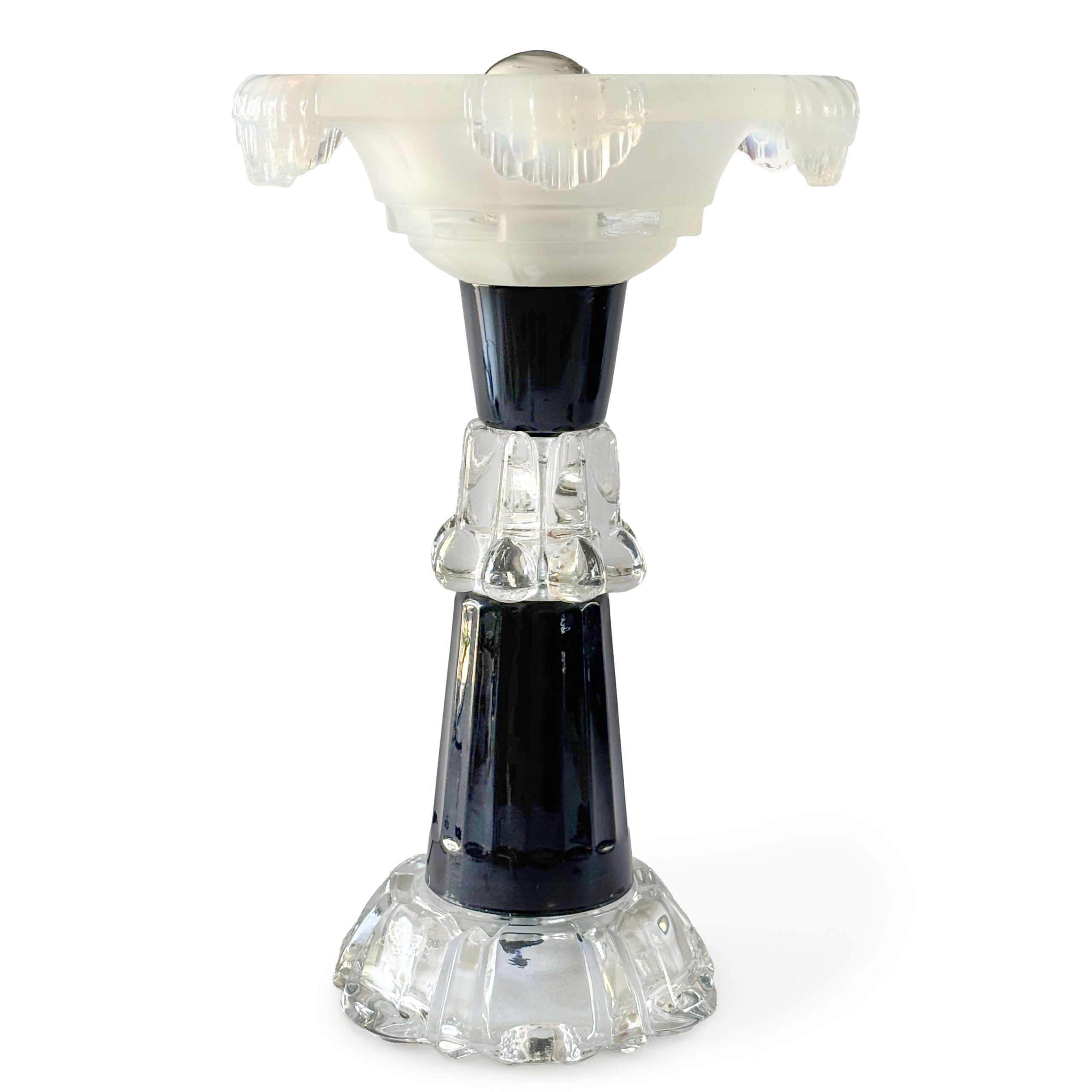 Lampe art déco cristal opalin et noir 'kore'