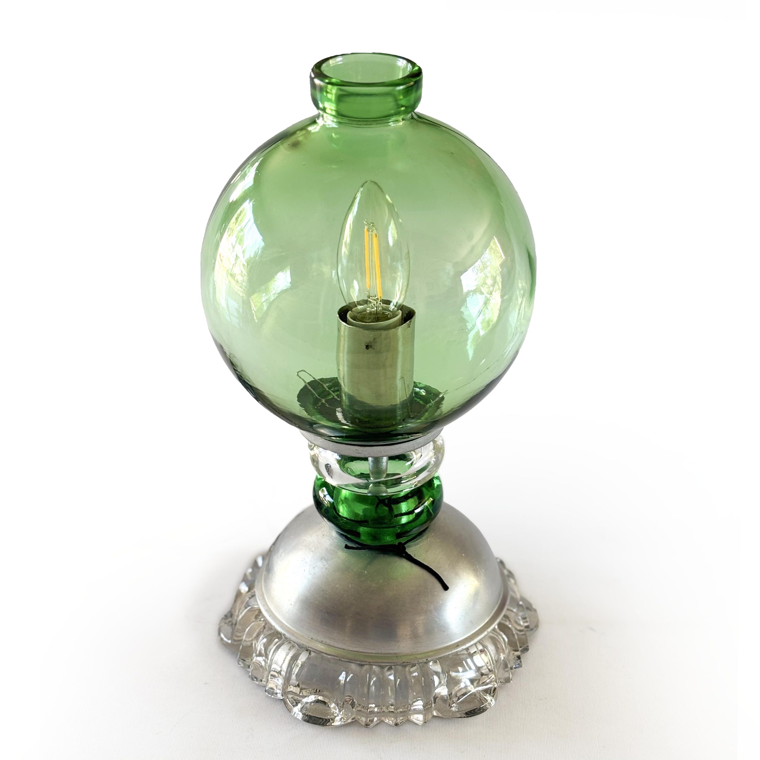 Lampe globe vert 'kaki'