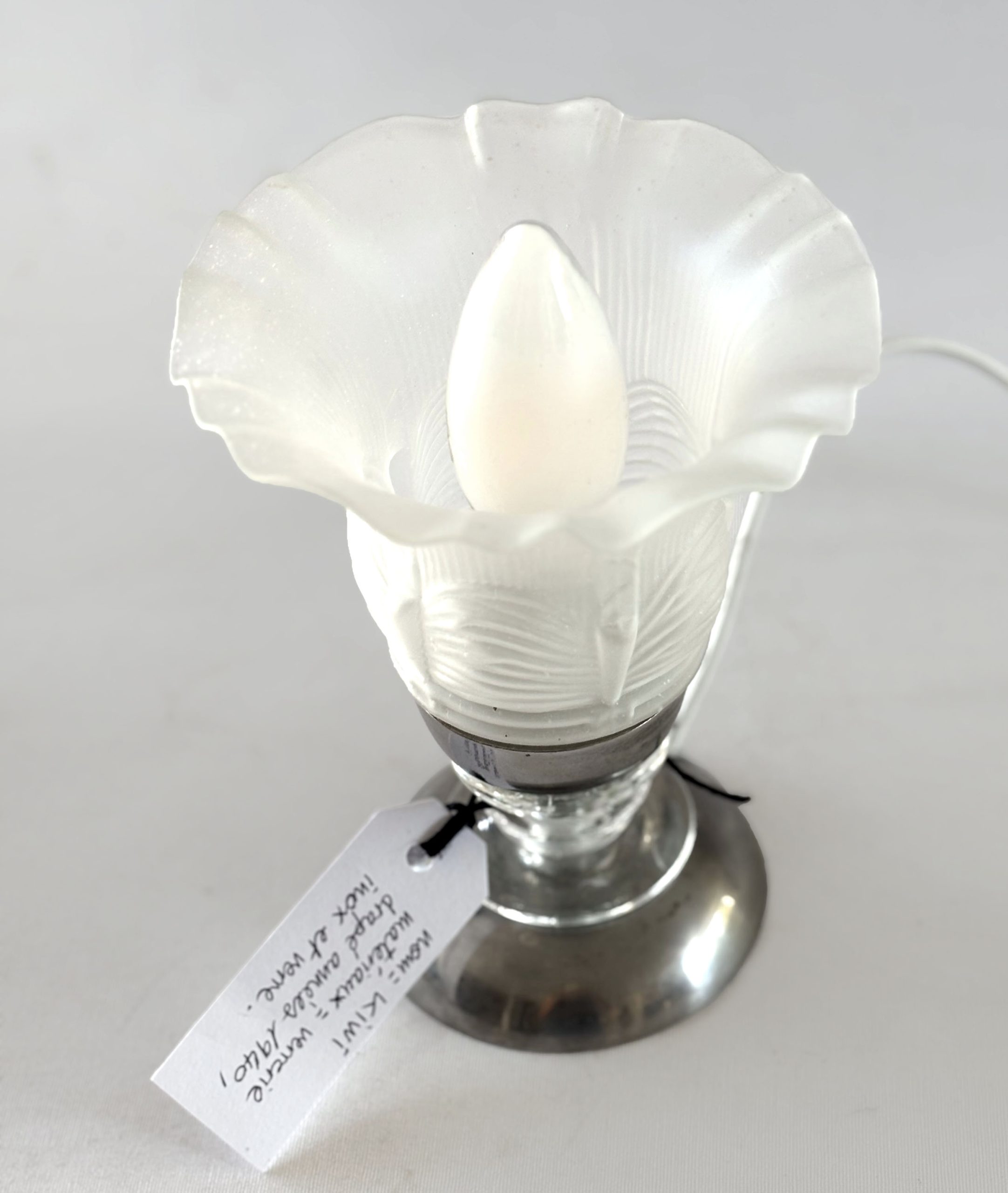Lampe cloche drappé satiné 'kiwi' – Image 2