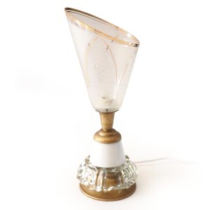Lampe verrerie cornet givré