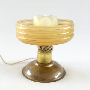 Lampe vasque dorée et clochette 'kwas'