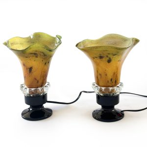 Paire lampes pate de verre 'kali'