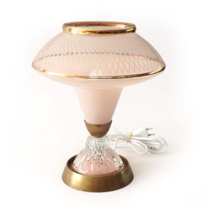 Lampe lampion rose et doré